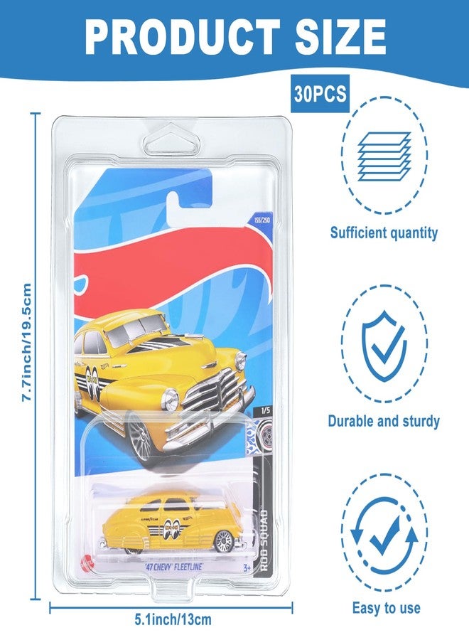 YEXEXINM 30 Pcs Clear Protector Cases Model Car Clamshell Cases Display Case Clear Protective Packs Car Blister Pack Covers Compatible with Hot-Wheels for Storage, 7.5 x 5 x 2 Inch - Image 2